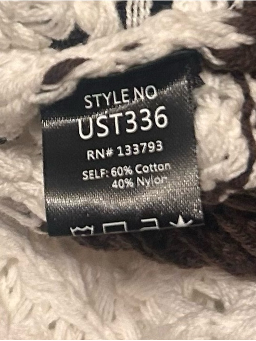 NWOT POL Open-Weave Crochet Sweater with Gold Sunflower and Brown Trim - Picture 3 of 3